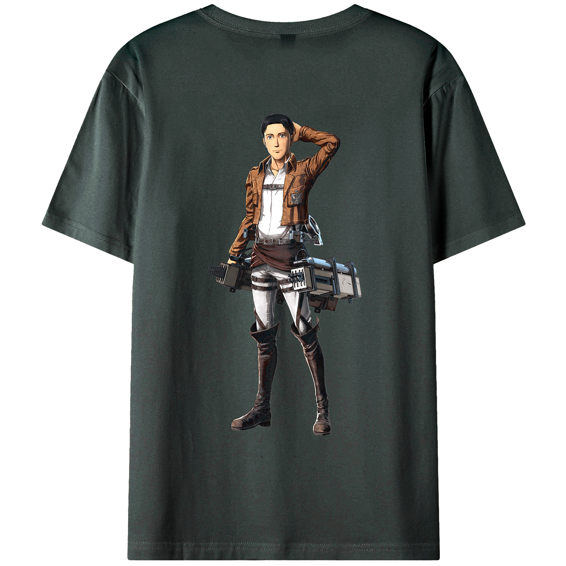 （画像用） 進撃の巨人 Attack on Titan 綿100％ メンズ半袖Tシャツ（バックプリント） 通気性